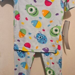 Disney Light Blue Monster Pajama Set with Green, Blue and Multicolor Accents